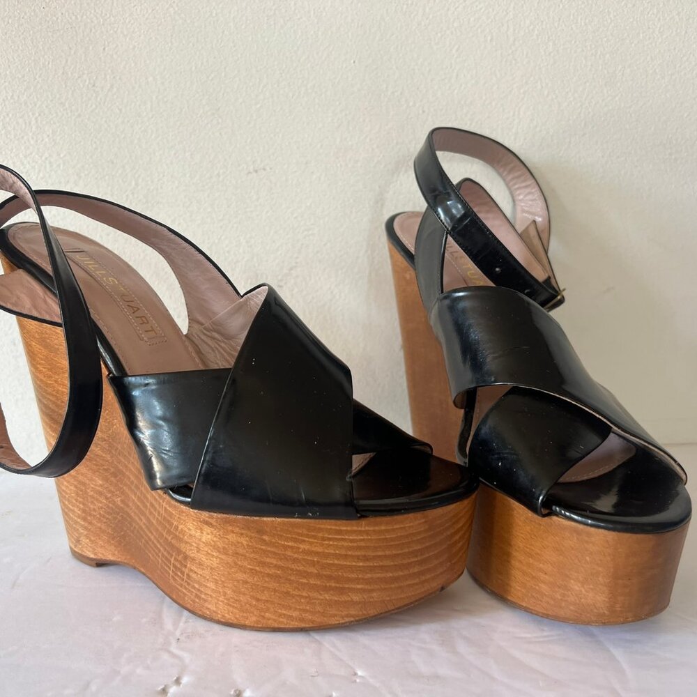 JILL STUART OPEN TOE PLATFORM ANKLE STRAP CLOG SANDAL SIZE 39 / 9 US
